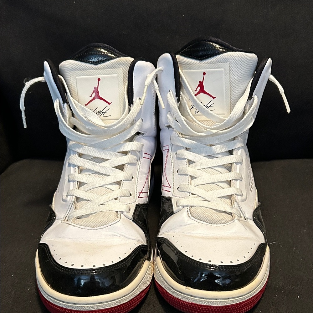 Jordan Men's White, Black, and Red Sneakers